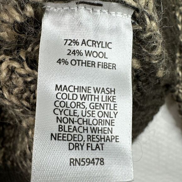 Fenn Wright Manson Wool Blend Cardigan Sweater Brown Marled Textured Knit XL - Picture 7 of 9